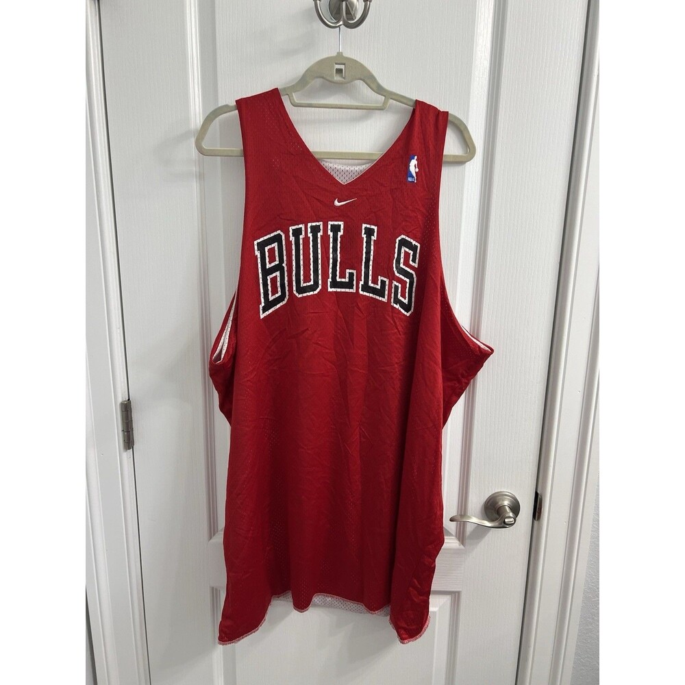 Vtg Chicago Bulls NBA Practice Jersey 3XL Junior Burrough Team Issued Nike